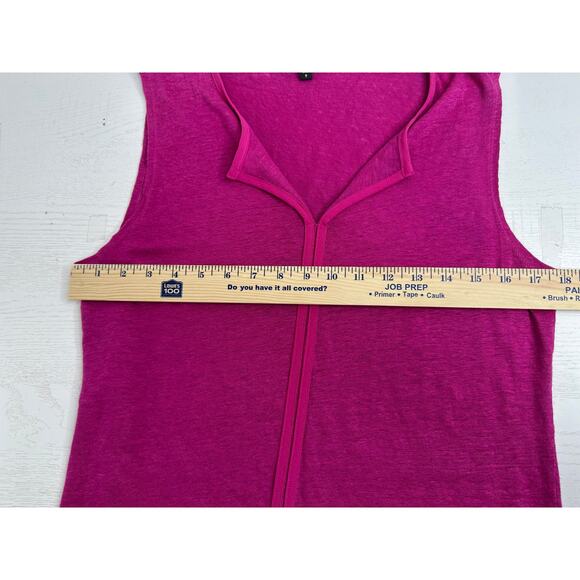 Anthropologie Sanctuary Pink Sleeveless Linen Blouse V-Neck Workwear Casual S - Picture 6 of 6